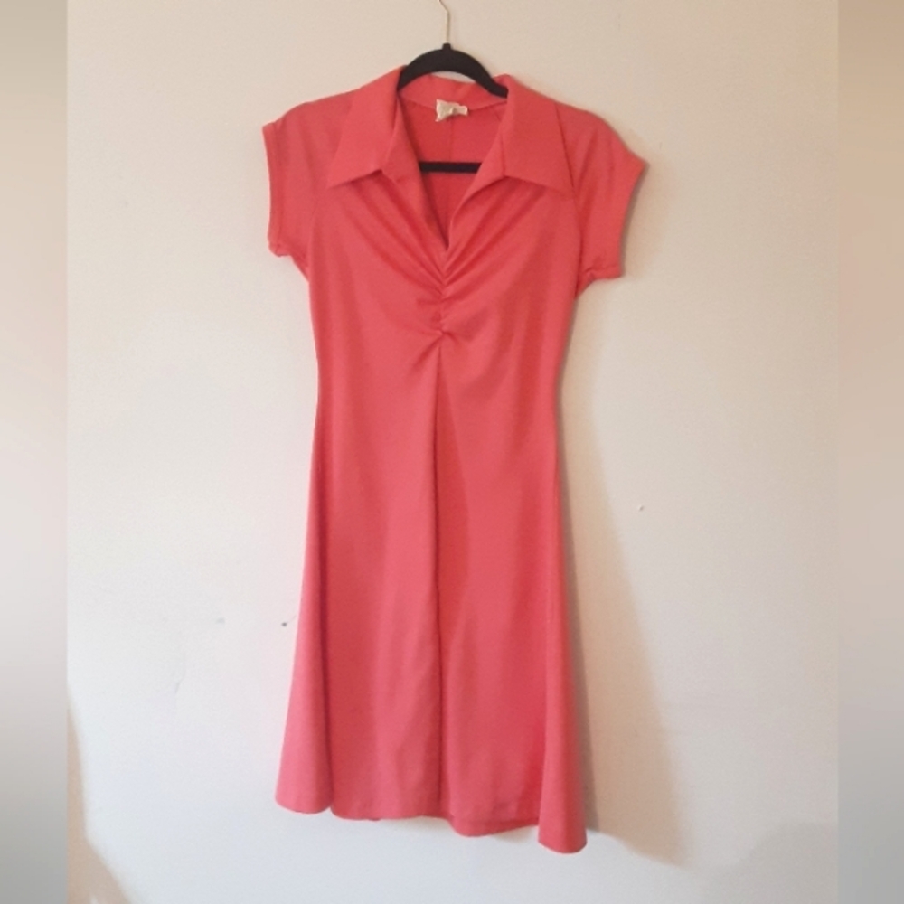 Vintage Knit Swing/skater Dress, A Line Sz 2 Coral MADRAGS
